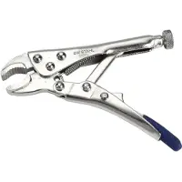 SW-Stahl 41501SB Gripzange 100 mm I verchromte Zange mit Universalausführung I Maul-Feststellzange halbrunde Backen I Feststellzange 6-fach vernietet I in Blister Verpackung
