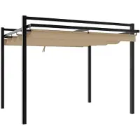 Syfax Gartenpavillon mit Ausziehbarem Dach Taupe 3x3 m Aluminium