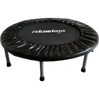Relaxdays Indoor Trampolin, Ø 95 cm, faltbares Minitrampolin bis 100 kg, Sport & Gymnastik, Fitnesstrampolin, schwarz