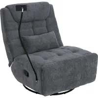 Mendler Relaxsessel MCW-P92, TV-Sessel Fernsehsessel, drehbar Kippfunktion Handyhalterung, Stoff Chenille (260g/m²) dunkelgrau