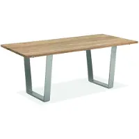 Niehoff - Teak-Gartentisch Noah - Edelstahl 200 x 95 cm Teak recycelt Trapezkufe