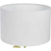 Relaxdays Tischlampe, Palmenblatt-Sockel, Stoffschirm, E14-Fassung, Wohnzimmer, Schlafzimmer, Tischleuchte, weiß/gold