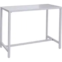 Mendler Set Bartisch + 4x Barhocker MCW-P91, Barstuhl Stehtisch, Outdoor Sitzpolster Seilgeflecht Metall hellgrau
