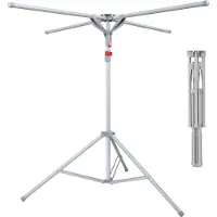 Relaxdays Wäscheständer, klappbar, bis 15 kg, höhenverstellbar, H x D: 100-180 x 125 cm, Wäschestandtrockner, grau