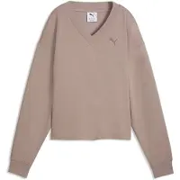 Puma Damen Sweatshirt ESS ELEVATED Comfort V-neck Crew DK