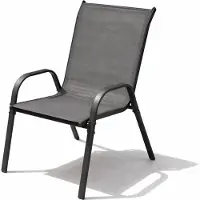 Mojawo Outdoorstuhl Gartenstuhl Stapelstuhl Metall Textilen Anthrazit