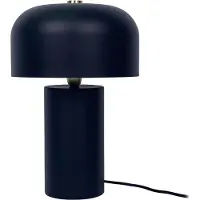 Relaxdays Tischlampe, Pilz Design, Metall, E14, Nachttischlampe mit Kabel, HxD: 40 x 25 cm, Schreibtischlampe, schwarz