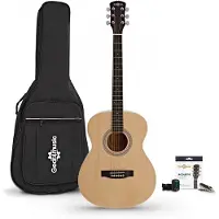 Gear4Music Student Akustikgitarre mit Zubehörset von Natur