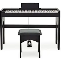 Gear4Music Keynote Junior Digital Piano & Stool Matte Black