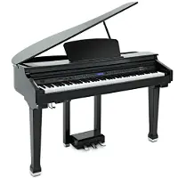 Gear4Music GDP-100 Digitaler Flügel von Gloss Black
