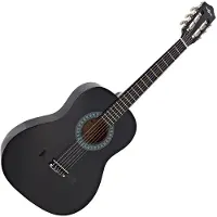 Gear4Music Konzertgitarre in 3/4-Größe von Schwarz