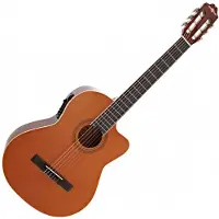 Gear4Music Deluxe-Single-Cutaway-Konzertgitarre mit Tonabnehmer von Natur
