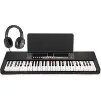 Gear4Music K1+ Keyboard mit 61 Leuchttasten und Bluetooth von Bundle mit Kopfhörer