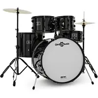 Gear4Music BDK-22 Rock-Drumset von Schwarz