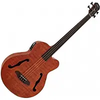 Aria FEB-F2M/FL Medium Scale Fretless Bass Braun gebeizt
