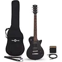 Gear4Music 3/4 New Jersey E-Gitarre schwarz Mini-Gitarrenverstärker-Pack