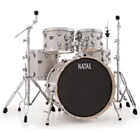 Natal Arcadia Pappel 5pc 20" Drum-Kit mit Hardware weiß Glanz