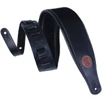 Levys Leathers 3" vegetarische Tan Leder Gitarrengurt Black