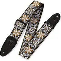 Levys Leathers 2" Hootenanny Gitarrengurt gelbe Blume