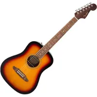 Fender California Standard Redondo Mini-Akustikgitarre mit Tasche Fichtendecke 3-Color Sunburst