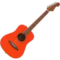 Fender California Standard Redondo Mini-Akustikgitarre mit Tasche Fichtendecke Fiesta Red