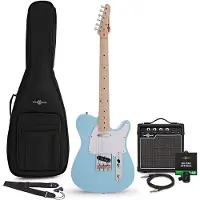 Gear4Music Knoxville E-Gitarre Blau 10-W-Gitarrenverstärker &amp; Zubehörpaket