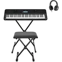Yamaha PSR E383 Tragbares Keyboard Schwarz Bundle