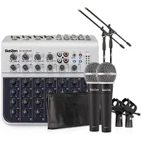 SubZero 8-Kanal-Mini-Mixer-Paket mit Mikrofonen