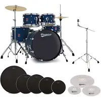Premier Revolution 20" 5pc Low Lautstärke Drum Kit Bundle Blue Stardust