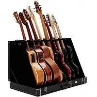 Gear4Music Rack-Koffer von für 8 Gitarren Schwarz
