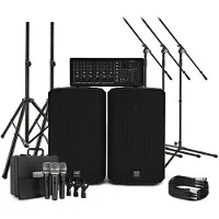 SubZero SZPA-612 250W 12" PA-System mit Mikrofonen und Stativen