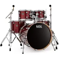 Natal Arcadia 22. American Fusion 5er Drum Kit Rote Schichten
