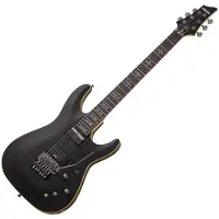 Schecter Dämon 6 FR S gealtert Black Satin