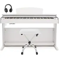 Gear4Music DP-10X Digitalpiano von Bank-Paket Weiß