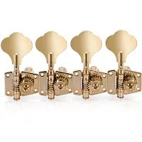 Gear4Music Guitarworks Bassgitarrenmechaniken 4-in-Line Gold