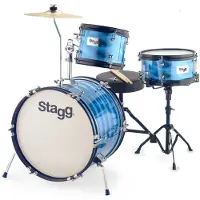 Stagg 3pc 16 Junior Drum Kit mit Hardware Drummer-Sitz Blue