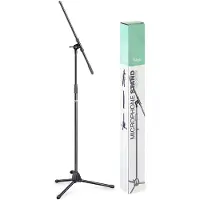 Stagg MIS-0822BK Boom Mikrofonstativ mit klappbare Beine schwarz
