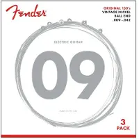 Fender 150L Pure Nickel Ball End E-Gitarrensaiten 9-42 3er Pack