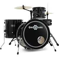Gear4Music BDK-1 Kompaktes Drum-Kit von schwarz