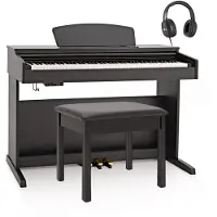 Gear4Music DP-10X Digitalpiano von im Paket mit Klavierbank Mattschwarz