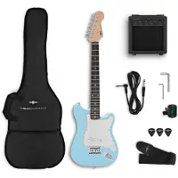 Gear4Music VISIONSTRING 3/4-E-Gitarre – Paket Blau