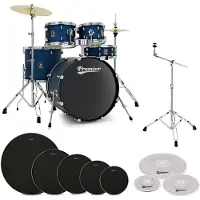 Premier Revolution 22" 5pc Low Lautstärke Drum Kit Bundle Blue Stardust