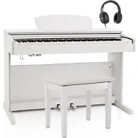 Gear4Music DP-10X Digitalpiano von im Paket mit Klavierbank Weiß