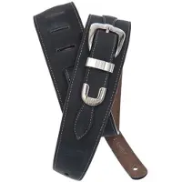 Daddario 25LBB00 Leder-Gitarrengurt mit Gürtelschnalle schwarz