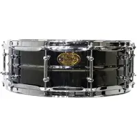 WorldMax 14" X 4" schwarzes Messing Snare Drum Chrom Hardware