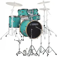 Yamaha Stage Custom 5-teiliger 20-Kesselsatz Birke mit Hardware Matte Surf Green