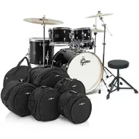 Gretsch drums Gretsch Energy 22"-Schlagzeug mit Hardware Becken & Taschen Schwarz