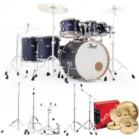 Pearl Decade Ahorn 7pc Pro Drum Kit mit Sabian XSRs Ultramarine Velvet
