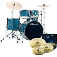 Tama Imperialstar 22 5pc Schlagzeug mit Becken Hairline Blau