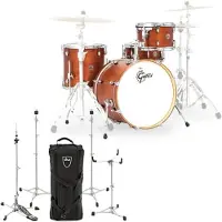 Gretsch drums Gretsch Catalina 20 4pc & DW 6000 Hardware Satinierte Walnuss Glasur